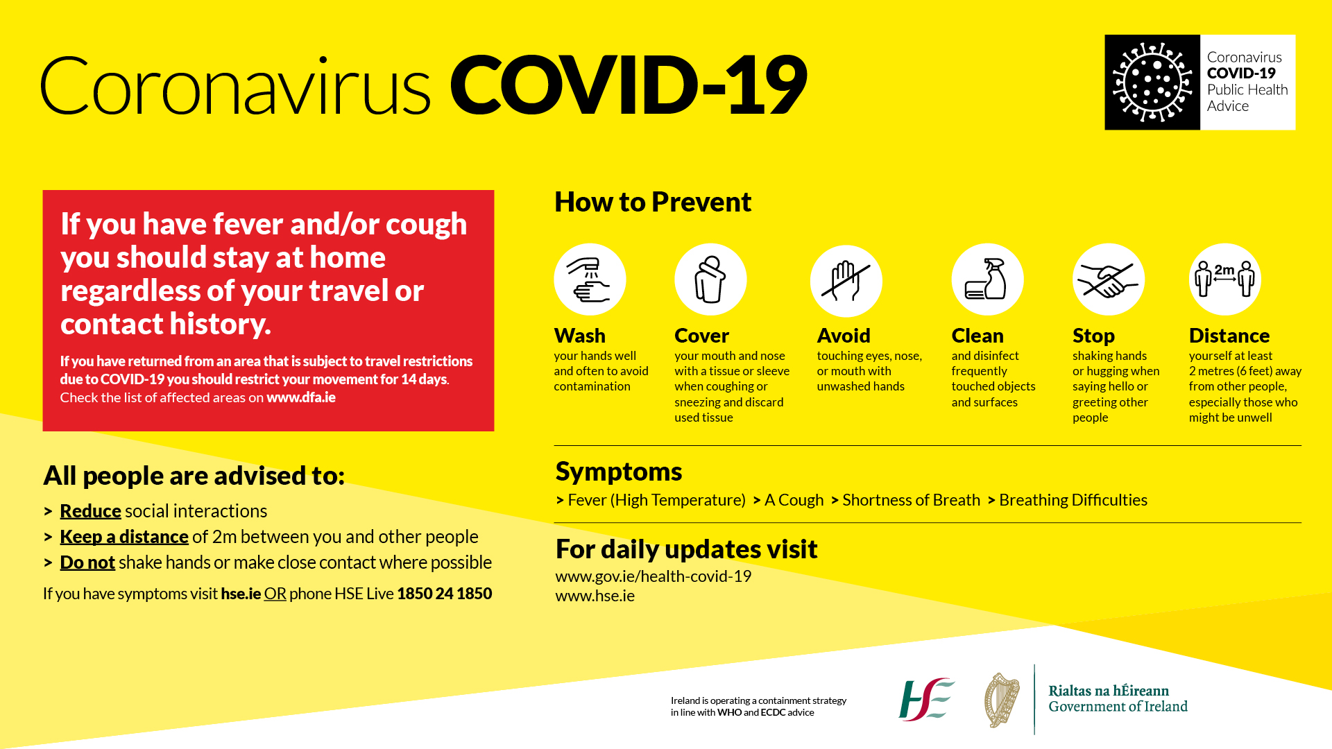 COVID-19 Public Information Screen Poster