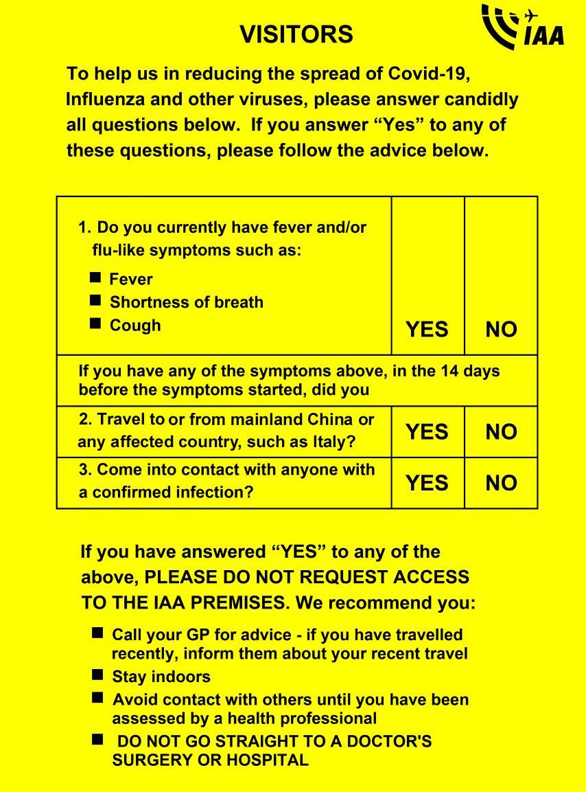 Flu Notice for visitors Flu Notice for visitors